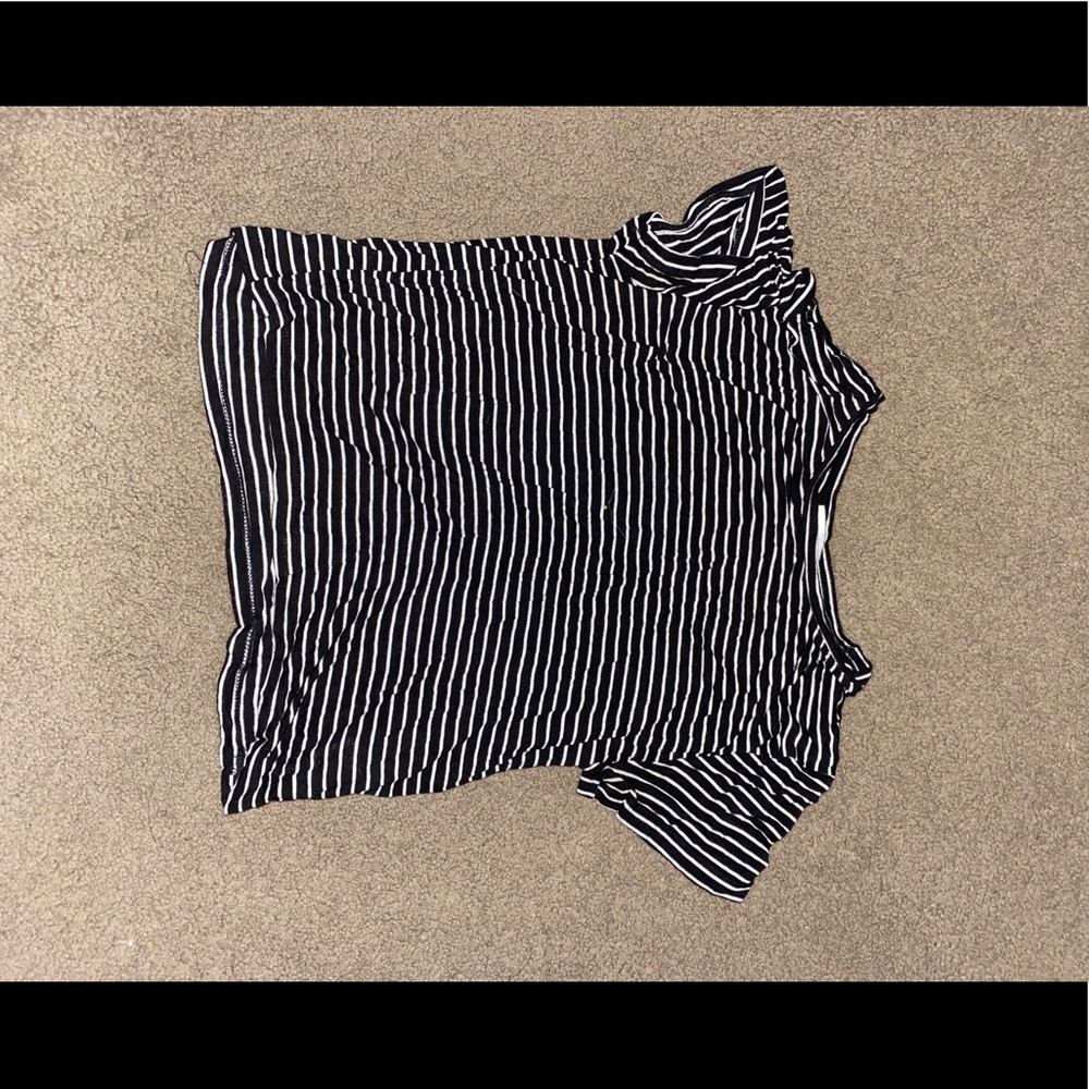 black and white striped crop shirt cotton on